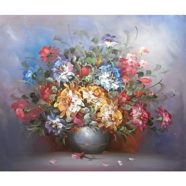 Y. Watanabe 油彩画 花瓶の花 SMサイズ 油絵 花瓶の花 MA2874 : 絵画制作専門ユーラシアアート - 通販 - Yahoo