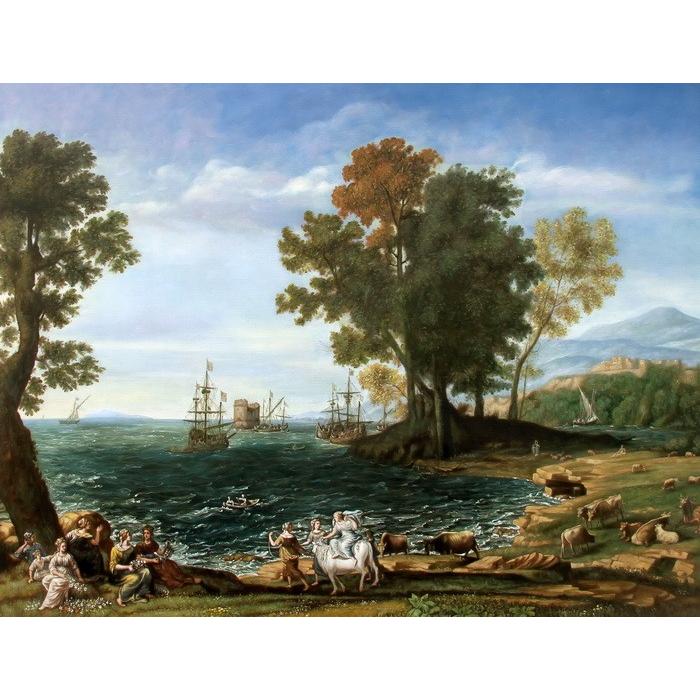 油絵 クロード・ロラン_エウロパの略奪 MA2898A : 絵画制作専門