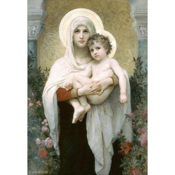 油絵 ウイリアム・ブーグローの名作_薔薇の聖母　ma3064
