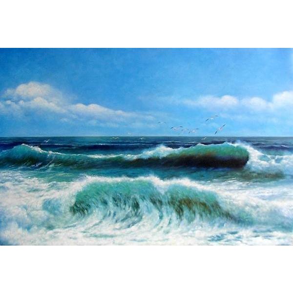 油絵 David Jamesの名作_大波 MA542