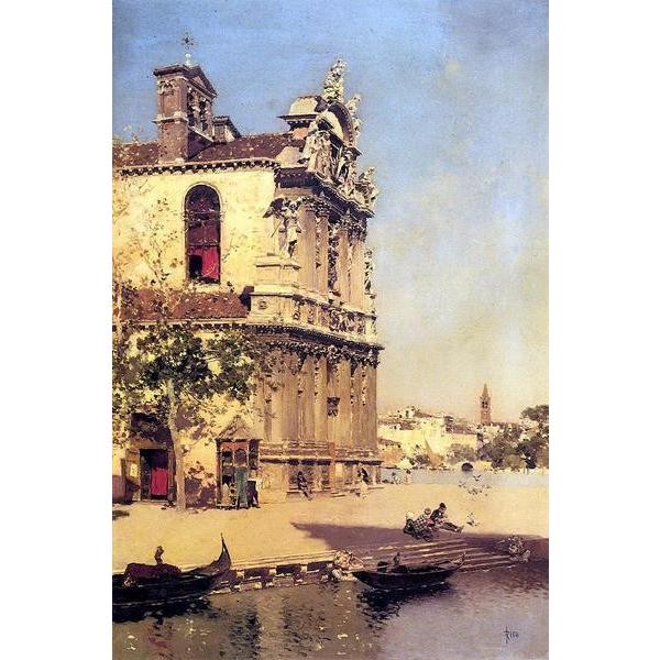 油絵 Ortega Martin Rico Y_ ベニスの風景 MA873