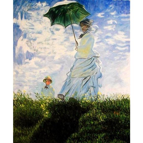 模写画⭐︎肉筆油絵画F20⭐︎モネ『日傘の婦人』 油絵 モネの名作「日傘をさす女性」 MA95 : 絵画制作専門ユーラシア