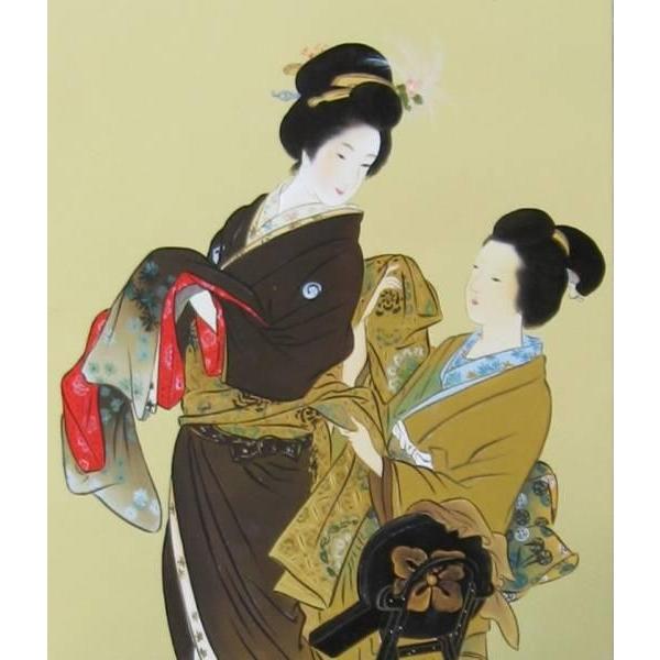 上村松園【しぐれ】京美術院シルクスクリーン380限定 上村松園【しぐれ