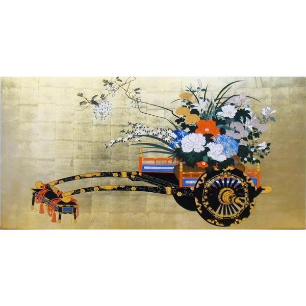 特価漆絵 花車図 5 NH193 : 絵画制作専門ユーラシアアート - 通販