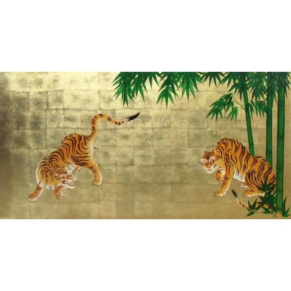 漆絵　狩野探幽の名作「竹虎図」 NH27