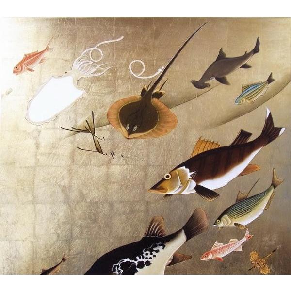漆絵 伊藤若冲の名作_群魚図 鯛 NH285 : 絵画制作専門ユーラシアアート