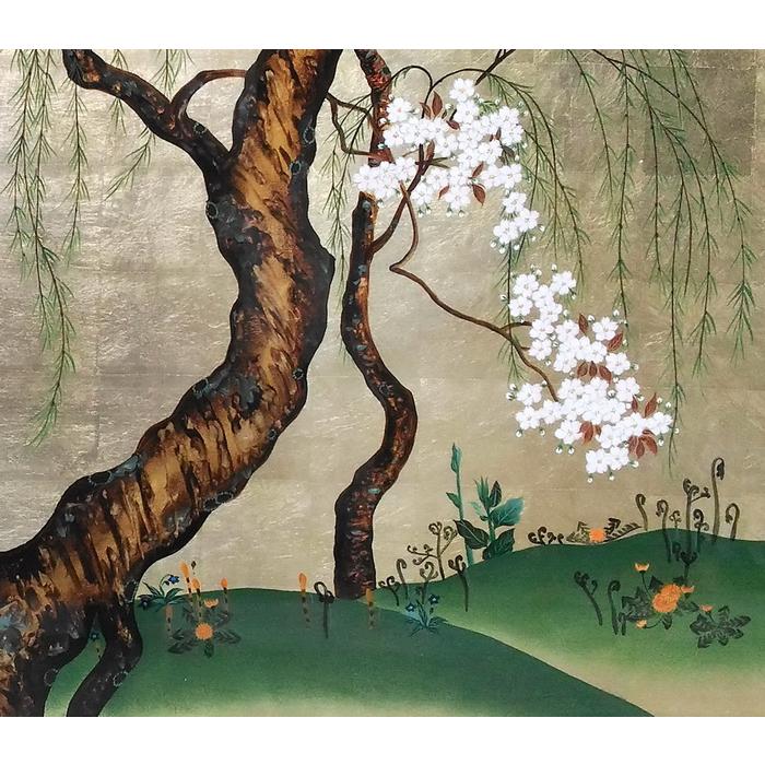 漆絵 酒井抱一の名作_桜図 NH30 : 絵画制作専門ユーラシアアート