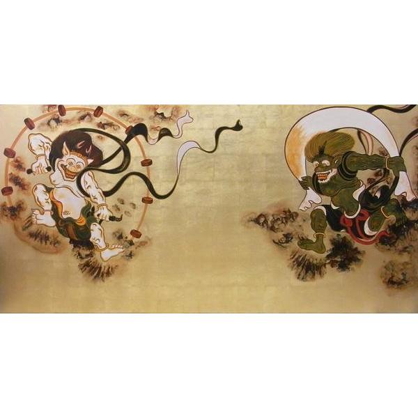 漆絵　俵屋宗達の名作_国宝・風神雷神図  NH44