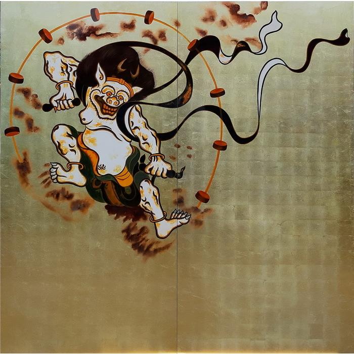 漆絵 俵屋宗達の名作_国宝・風神雷神図 NH44 : 絵画制作専門 漆絵 俵屋宗達の名作_国宝・風神雷神図 NH44 : 絵画制作専門