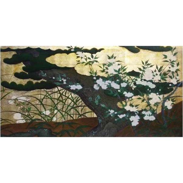 漆絵 長谷川等伯の名作「松に秋草図」 NH80 : 絵画制作専門ユーラシア