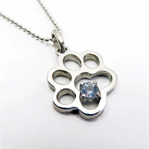 21福袋 ネックレス レディース アクアマリン 犬 肉球 3月の誕生石 天然石 可愛い いぬ ペンダント シルバー ギフト プレゼント 正規店仕入れの Helpit Me