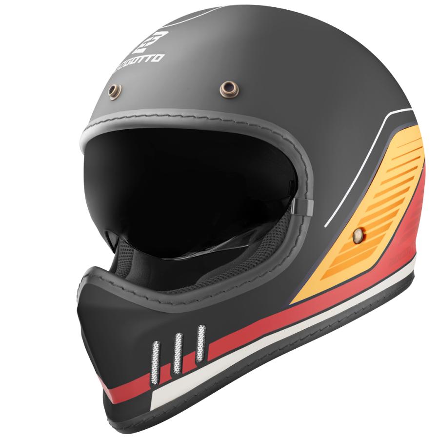 Bogotto ボゴット FF980 EX-R Caferacer ヘルメット / ブラック・イエロー・レッド_1
