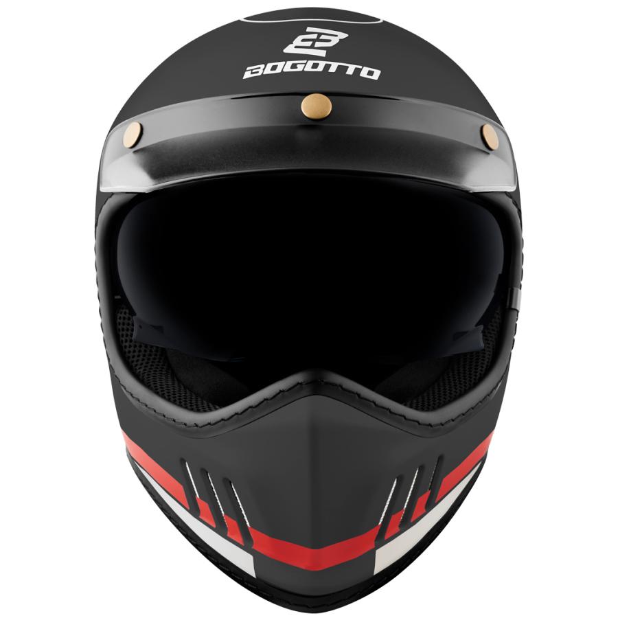 Bogotto ボゴット FF980 EX-R Caferacer ヘルメット / ブラック・イエロー・レッド_2