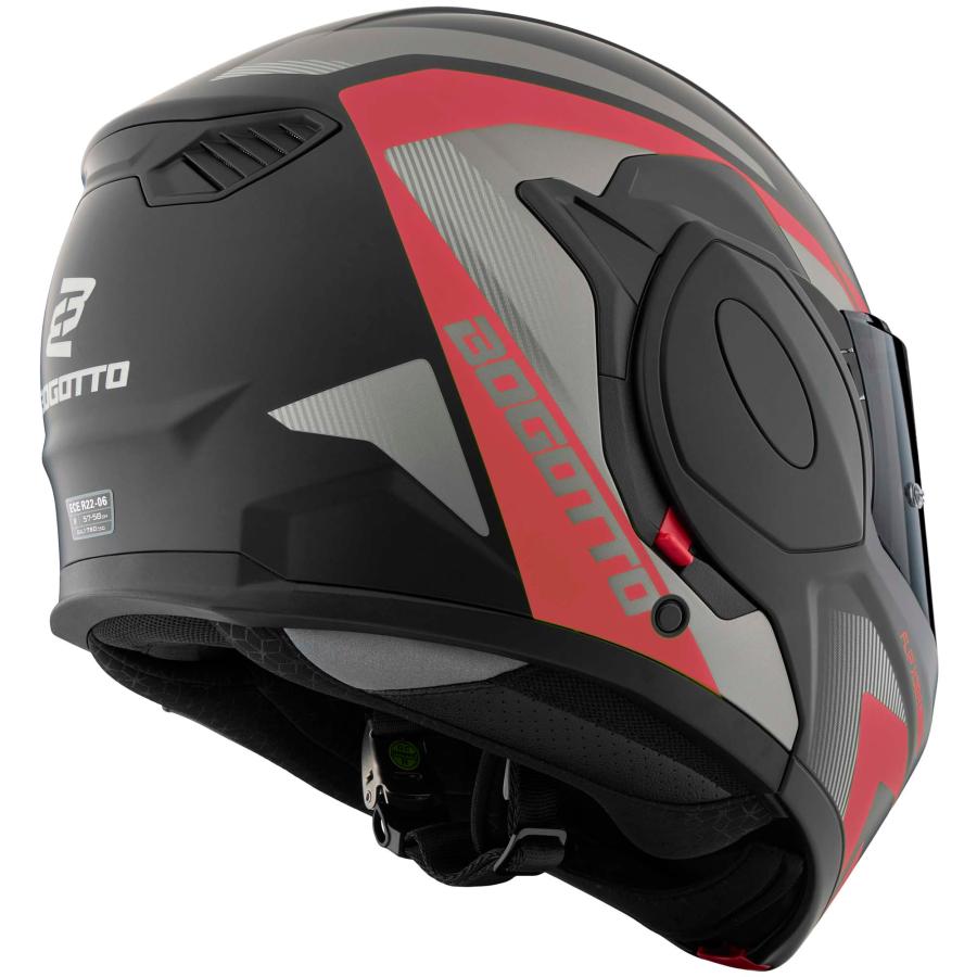 ボゴット Bogotto FS-X600 Atyr ヘルメット /ブラックマット・グレー・レッドの画像