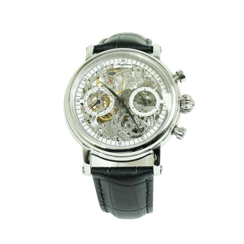 特価 アルカフトゥーラ クロノ スケルトン CW3002BK 手巻 腕時計 