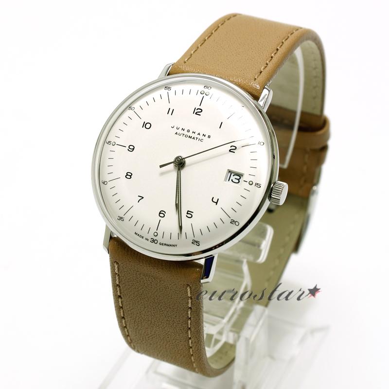 ユンハンス マックスビル クライネ 027 4107 02 腕時計 メンズ ユニセックス 自動巻 JUNGHANS Kleine 027/4107.02 機械式 アナログ 革ベルトの画像