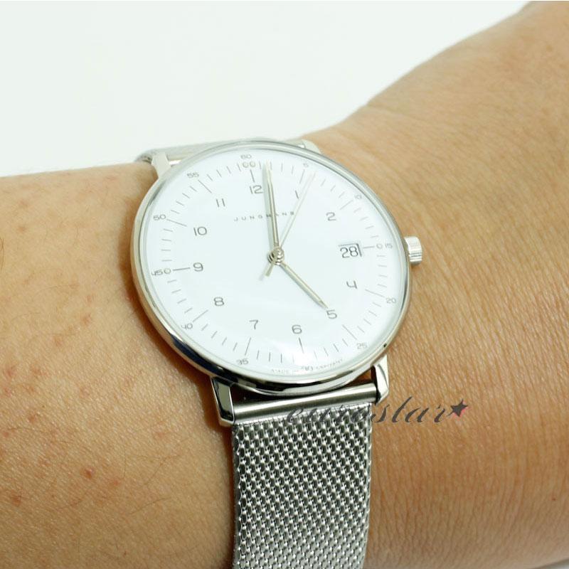 ユンハンス マックスビル 047 4252 02M サファイアクリスタル 腕時計 レディース クオーツ メタルベルト JUNGHANS Max Bill 047/4252.02M メタルブレスの画像