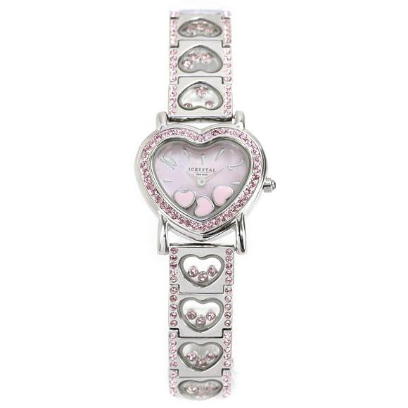 ワケあり ICRYSTAL アイクリスタル　レディース　腕時計　W-2603 ピンク系