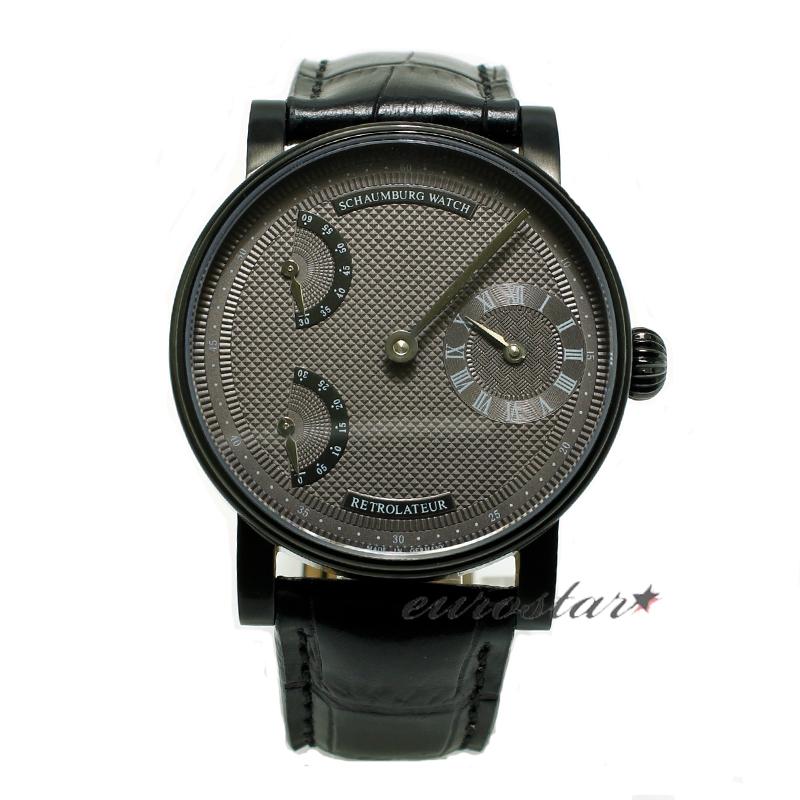 特価 シャウボーグ レトロレーター16ブラックエディション RETROLATEUR16-BK 手巻き 腕時計 メンズ SCHAUMBURG BLACK EDITION ブラック系｜euro｜02