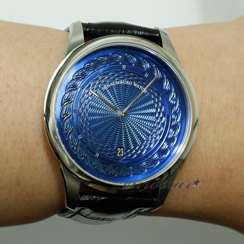 特価 シャウボーグ ウニカトリウム MARLEMATIC-BLブルーダイヤル 腕時計 メンズ SCHAUMBURG Unikatorium Hand Made Marlematic ブルー系の画像