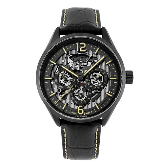 特価品 ユーロパッションウォッチ EP-S EP298-11 自動巻 腕時計 メンズ EURO PASSION WATCH ブラック レザーストラップ ブラック系