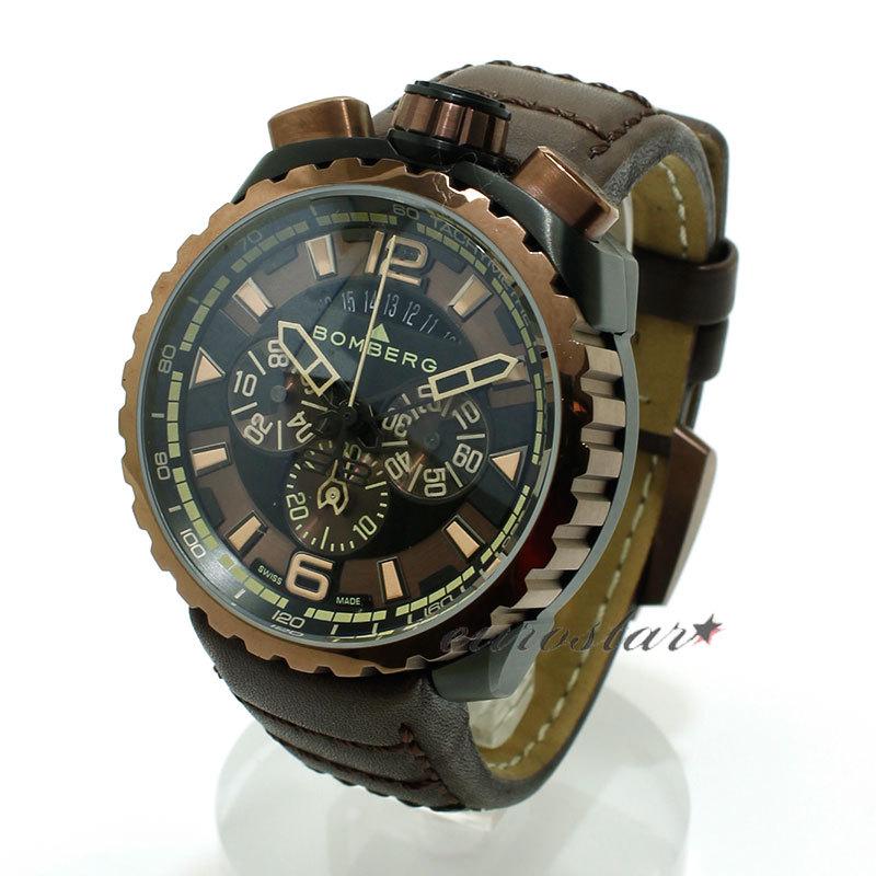特価品 70%OFF! ボンバーグ BOLT-68 BS45CHPBRBA.050-2.3 クォーツ クロノグラフ 腕時計 メンズ BOMBERG ブラウン系の画像