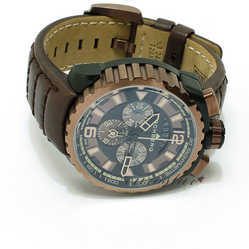 特価品 70%OFF! ボンバーグ BOLT-68 BS45CHPBRBA.050-2.3 クォーツ クロノグラフ 腕時計 メンズ BOMBERG ブラウン系の画像