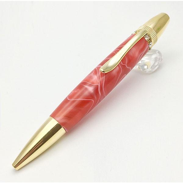 ボールペン 高級 Acrylic\u0026Ring red スワロフスキーTop TAS1700 ボールペン fstyle レディース 時計取り扱い レッド系 プレゼント ギフト