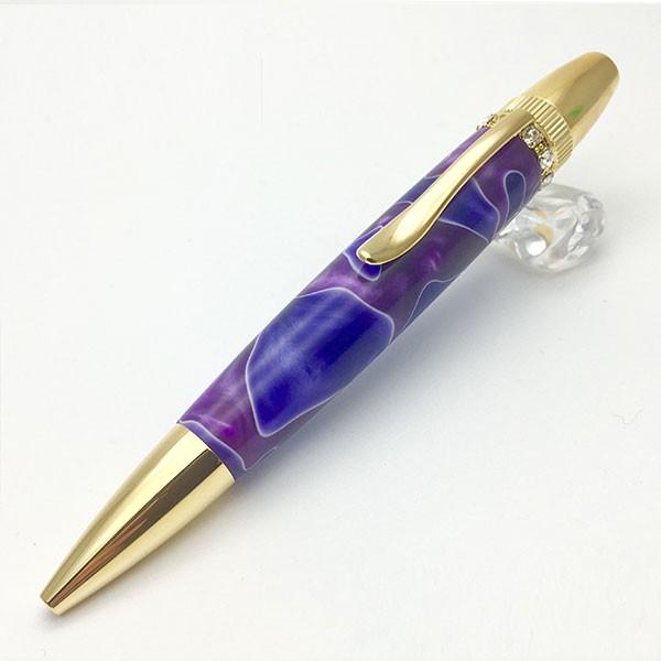 ボールペン 高級 Acrylic\u0026Ring purple スワロフスキーTop TAS1700 ボールペン fstyle レディース 時計取り扱い パープル系 プレゼント ギフト