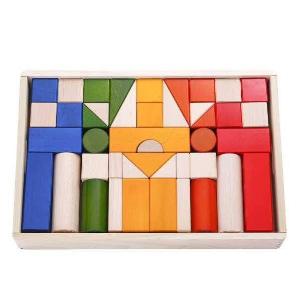 BorneLund ボーネルンド オリジナル積み木 カラー 名入れセット : 木の  