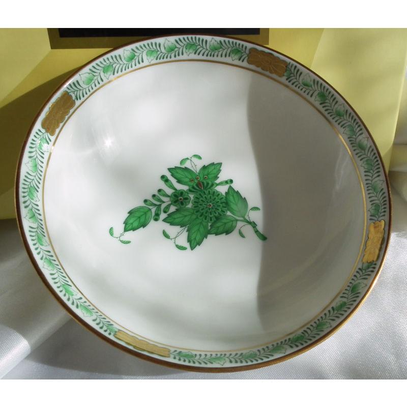 ヘレンド（HEREND） アポニーグリーン12cmボウルx2枚セット AV1368