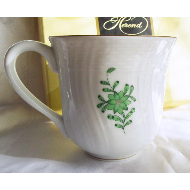 HEREND ヘレンド アポニーグリーン デザートプレート＆マグカップ