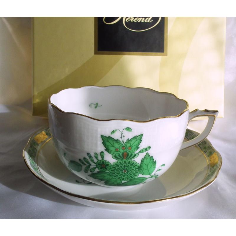 ヘレンド（HEREND） アポニーグリーン ティーカップアンドソーサー