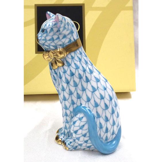 ヘレンド（HEREND） 人形 リボンの猫 VHTQ15536-0-00 キャット 高さ約