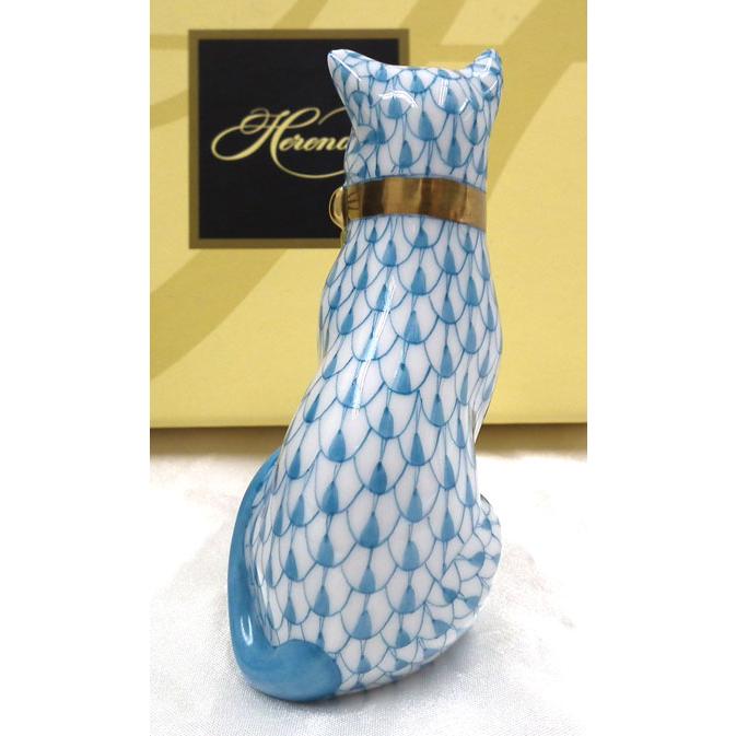 ヘレンド HEREND ねこ リボンを付けた猫 フィギュリン フィッシュネット