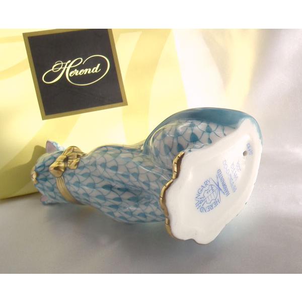 ヘレンド（HEREND） 人形 リボンの猫 VHTQ15536-0-00 キャット 高さ約