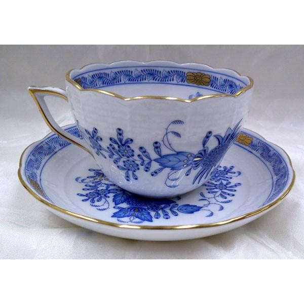 ヘレンド（HEREND） インドの華ブルー 兼用カップアンドソーサー