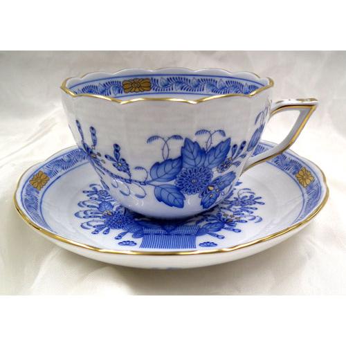 ヘレンド（HEREND） インドの華ブルー 兼用カップアンドソーサー