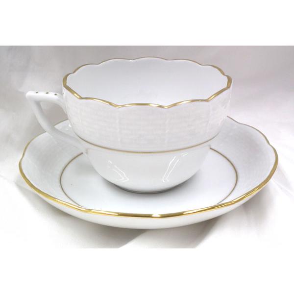 ヘレンド（HEREND） 白磁金彩 HDE730000 兼用カップアンドソーサー