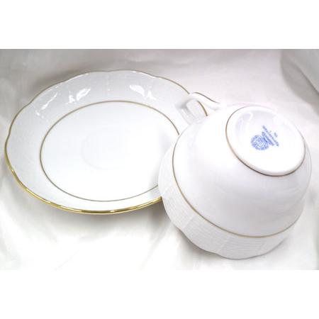 ヘレンド（HEREND） 白磁金彩 HDE730000 兼用カップアンドソーサー