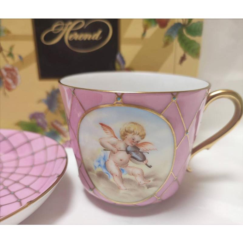 ヘレンド（HEREND） 天使バイオリン フンボルトピンクカップアンド