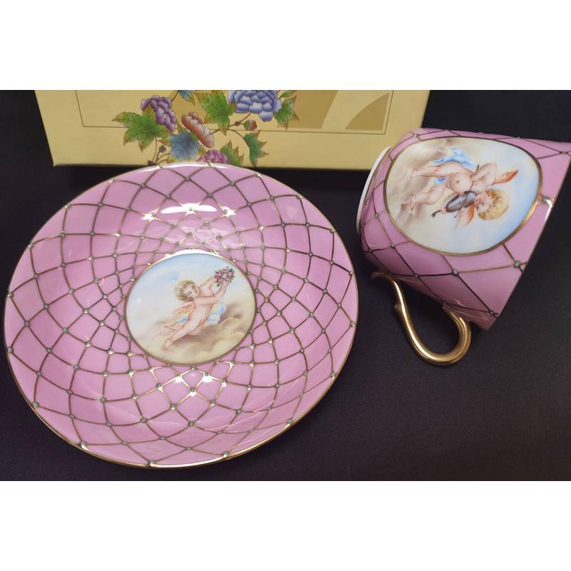 ヘレンド（HEREND） 天使バイオリン フンボルトピンクカップアンド