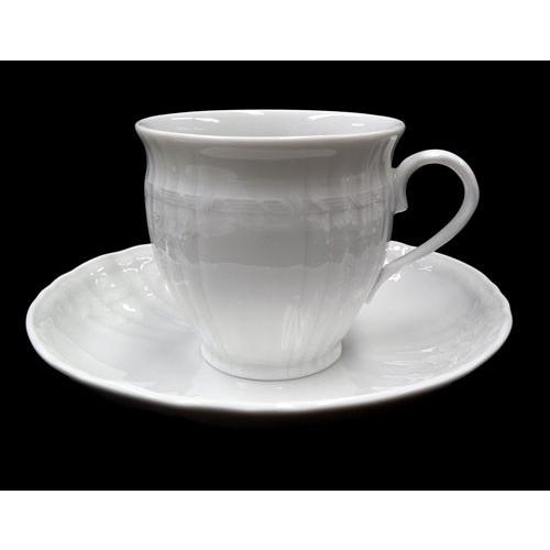 廃盤品 KPMベルリン 白磁ロカイユ/コーヒーカップアンドソーサー 絵 
