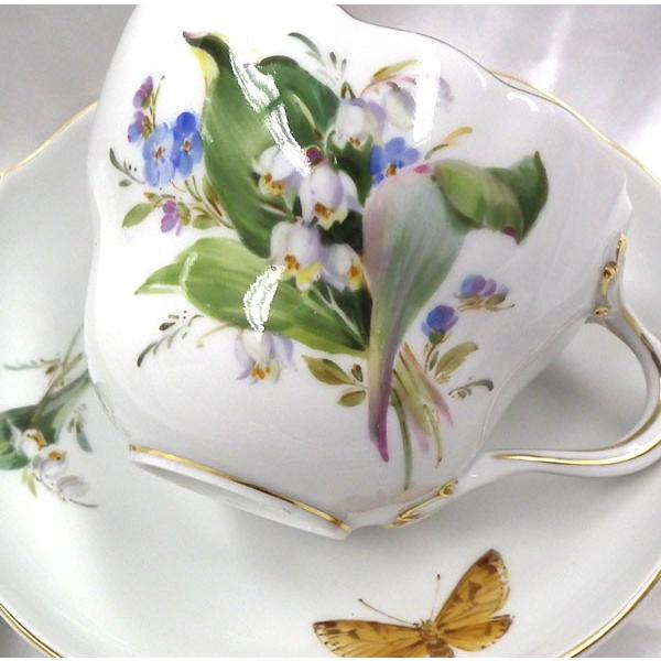 マイセン 自然主義 花と蝶 兼用カップアンドソーサー 250110 スズラン