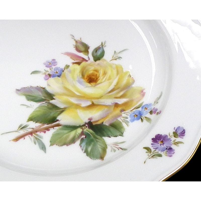 マイセン MEISSEN ピンクローズ プレート 金彩 20cm ペア MEISSEN