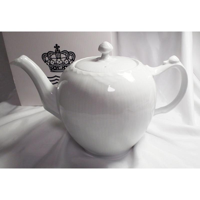 ロイヤルコペンハーゲン　ホワイト ハーフレース ポット L 大 1L ROYAL COPENHAGEN（ロイヤルコペンハーゲン） ホワイトフルーテッド