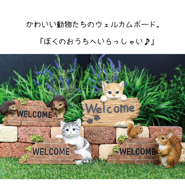 置物 ウェルカムボード welcome 猫 ネコ キャット アニマル