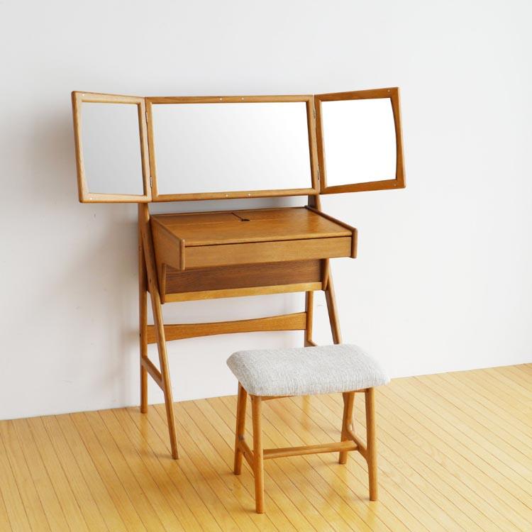 ドレッサー＆スツール Herit. Dresser\u0026Stool ドレッサー スツール ミラー 化粧台 木製家具 北欧インテリア_1