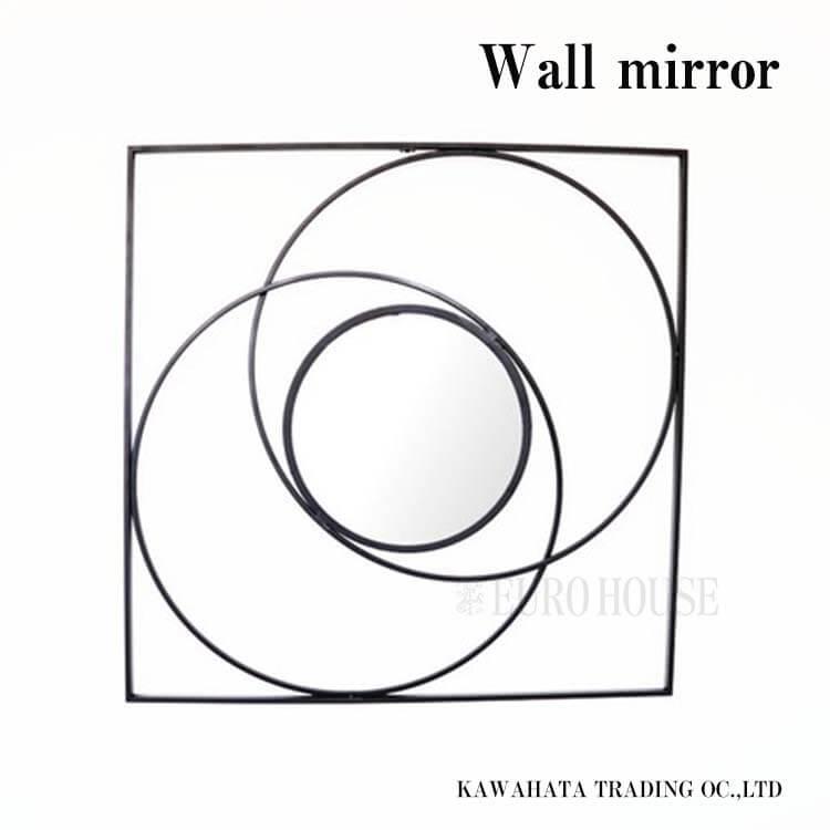 鏡 ミラー ウォールアートミラー 壁飾り 飾り アイアン リーフ フラワー モダン お洒落 アート :kwb-mirror-a02:ユーロハウス 輸入家具インテリア 通販 ウォールアートミラー 壁飾り ブラックアイアン モダン