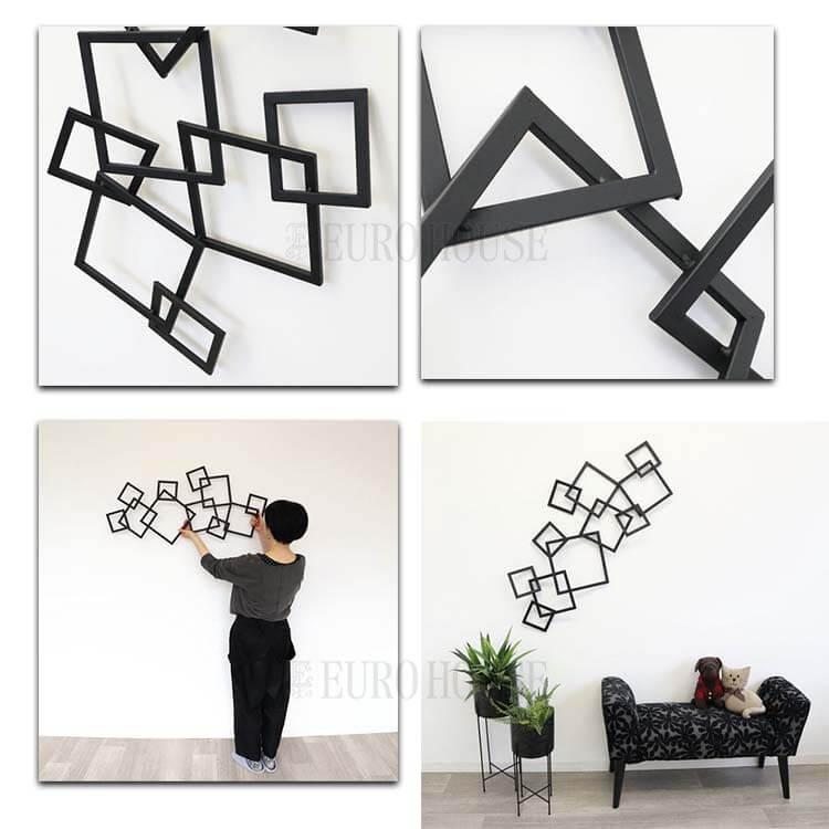 パネル ウォールアートパネル ブラック 壁飾り 飾り アイアン 四角